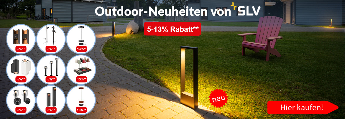 Outdoor-Neuheiten von SLV entdecken und Aktionspreise sichern