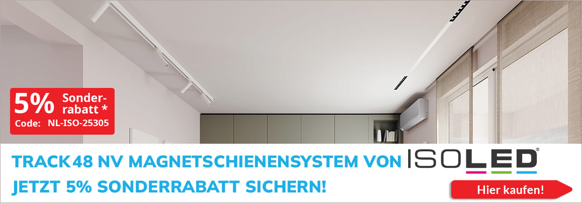 Track48 NV Magnetschienensystem von Isoled – Jetzt 5% Sonderrabatt sichern!