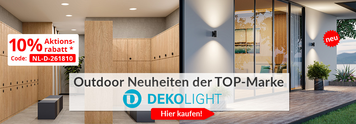Neuheiten und Topseller f&uuml;r den Au&szlig;enbereich der TOP-Marke Deko-Light