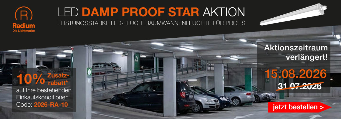 10% Radium LED-Feuchtraumwannenleuchten Damp Proof Star Aktion