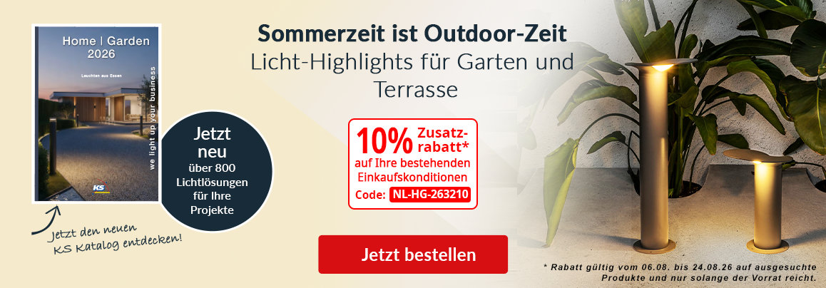 Outdoor-Saison: 10 % Rabatt auf Licht-Highlights f&uuml;r drau&szlig;en